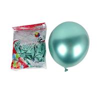 Begchy Lot de 50 ballons en latex métalliques de 25,4 cm, avec perles métalliques, brillants, chromés, épais, pour décoration de fêtes, vert