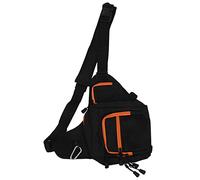 Begchy Plus d'utilité Leurre Sac de pêche en toile extérieure en toile imperméable Canne à pêche Rouleau de pêche à boucles Sac d'approche, Noir et orange.