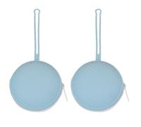 Begchy Sac de rangement portable à l'épreuve de la poussière pour bébés, sac en silicone avec cordon, sac de rangement pour bébés, couleur bleue