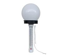 Begchy Thermomètre de piscine flottant avec lumière LED solaire pour piscine, bassin, spa, hydrothérapie