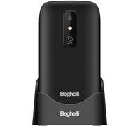 Beghelli 9206 Téléphone portable pour personnes âgées avec GPS et bouton SOS - Noir, écran 2,8 pouces