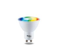 Beghelli - Ampoule LED Smart SPOT GU10 RGB-CCT WiFi Compatible avec Alexa, Application Dom-e, Couleurs, Lumière Chaude et Froide, Contrôle Vocal, Domotique Facile, 1 Unité, Blanc