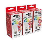 Beghelli - DOME-E Ampoule Wifi Led E27, Ampoule Led Goutte 11W, 1055lm, Multicolore, 3 Blister