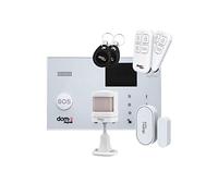Beghelli Alarme sans fil Dom-e – Kit Wi‑Fi/GSM, Batterie anti-blackout, SOS, Alexa/Google, Blanc