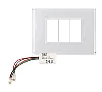 Beghelli - Plaque interrupteur - Plaque Lite 3FR avec système d'éclairage, avec batterie d'urgence, couleur : blanc