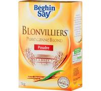 Béghin Say Sucre Blonvilliers Pure Canne Blond Poudre 1Kg (lot de 6)