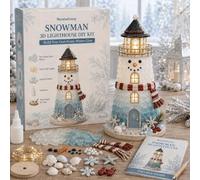BEGINNER-FRIENDLY DIY LIGHTED CHRISTMAS CHARACTER GLASS-STYLE LIGHTHOUSE