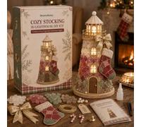 BEGINNER-FRIENDLY DIY LIGHTED CHRISTMAS CHARACTER GLASS-STYLE LIGHTHOUSE