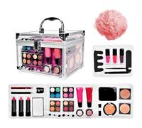 Beginner Makeup Kit, Clear Full Makeup Kit, Professional Beauty Tools with Cosmetic Bags, Face Cosmetics Accessories, Ideal for Beginners, Daily Use, and Travel, 8.27 inches