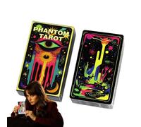 Beginner Tarot Cards, Fate Board Game, 4.06x2.36 inches English Deck, Oracle with Self-Reflection, Family Night Entertainment for Holiday Gathering, Spiritual Supply for Enthusiasts Meditation Travel