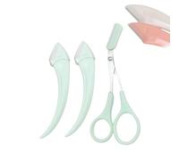 Beginner's Safety Eyebrow Razor - Stainless Steel Crescent Blade with Micro-Guard, Easy Eyebrow Shaping Women Makeup Tools for Beginners Makeup Lover (green)