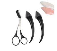 Beginner's Safety Eyebrow Razor - Stainless Steel Crescent Blade with Micro-Guard, Easy Eyebrow Shaping Women Makeup Tools for Beginners Makeup Lover (black)