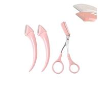 Beginner's Safety Eyebrow Razor - Stainless Steel Crescent Blade with Micro-Guard, Easy Eyebrow Shaping Women Makeup Tools for Beginners Makeup Lover (pink)