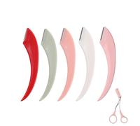 Beginner's Safety Eyebrow Razor - Stainless Steel Crescent Blade with Micro-Guard, Easy Eyebrow Shaping Women Makeup Tools for Beginners Makeup Lover (MIX5pcs)