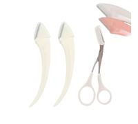 Beginner's Safety Eyebrow Razor - Stainless Steel Crescent Blade with Micro-Guard, Easy Eyebrow Shaping Women Makeup Tools for Beginners Makeup Lover (white)