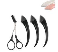 Beginner's Safety Eyebrow Razor,Stainless Steel Crescent Blade with Micro-Guard,Portable Crescent Eyebrow Makeup Trimmer, Easy Eyebrow Shaping Women Makeup Tools for Makeup Lover (3PCS-Black)