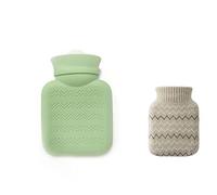 BEGISA Warmer BagBouteille d'eau Chaude avec Housse tricotée, for compresse Chaude et Froide, Chauffe-Mains et Cou Chaud (320 ML), Vert Clair (Color : Light Green)