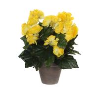 Bégonia Artificielle Jaune En Pot H30