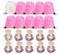 Begonia JGA Team Bride Lot de 20 sacs de gym avec élastiques à cheveux, accessoires pour enterrement de vie de jeune fille, accessoires de fête de mariage, sac à dos pour femme avec cordon de serrage