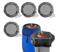 Begonia Lot de 4 filets de citerne de pluie de 60 cm - Réglable - Avec cordon de serrage - Protection contre les moustiques - Résistant aux intempéries - Noir