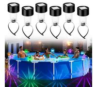 Begonia Lot de 6 éclairages solaires de piscine Intex Frame - Accessoires pour piscine hors-sol - Lumière LED étanche - Éclairage de clôture pour extérieur, jardin, piscine, bar, fête