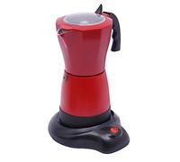 Begoniape Cafetière à expresso électrique, 300 ml, 480 W, pour 6 tasses à expresso, avec base, buse anti-gouttes, casseroles moka, rouge