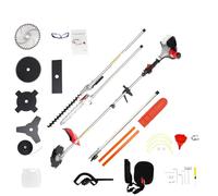 Begoniape Débroussailleuse à essence 7 en 1 multifonction 52 cm³, taille-haie, élagueuse, système combiné, 2 temps, outil de jardinage