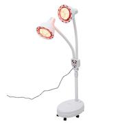 Begoniape Lampe à lumière rouge à double tête - 275 W - 0-115 °C - Lampe infrarouge sur pied avec 4 roues - Lampe chauffante infrarouge pour salon de beauté, salon, maison