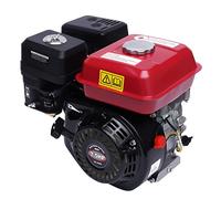 Begoniape Moteur à essence 7.5 CV 4 kW 4 temps Moteur monocylindre avec arbre de 20 mm de diamètre, 208 CCM, 220 V Rouge Noir Moteur sur pied Moteur d'entraînement refroidi par air Forte puissance
