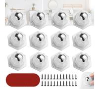 Begpoee 12 Pièces Petites Roulettes à Billes à 360 °, Petites Roulettes à Billes pour Meubles, Mini Roulettes Auto-Adhésives, Pour Tables, Tables de Chevet, Poubelles, Boîtes(Blanc, 3,7 x 2,3 cm)