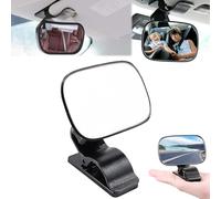 Begpoee Bébé Vue Arrière Miroir, Miroir Voiture Bébé 360° Réglable, Miroir de Siège Arrière pour Jeunes Parents, Avec Clip de Cadre, Convient à la Plupart des Voitures(9 x 5,7 cm, Noir)