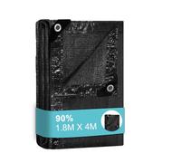 BeGrit 1,8 x 4m Filet Protection Solaire 90% à Abat-Jour en Maille résistante pour Bloquer Les Rayons UV Noir pour Plantes de Jardin des Fleurs Serre Grange ou Chenil Toit Couvre