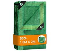 BeGrit Filet Protection Solaire 50% à Abat-Jour en Maille résistante pour Bloquer Les Rayons UV Vert pour Plantes de Jardin des Fleurs Serre Grange ou Chenil Toit Couvre 1,8m x 2m
