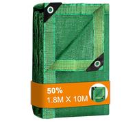 BeGrit Filet Protection Solaire 50% à Abat-Jour en Maille résistante pour Bloquer Les Rayons UV Vert pour Plantes de Jardin des Fleurs Serre Grange ou Chenil Toit Couvre 1,8m x 10m