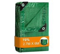 BeGrit Filet Protection Solaire 70% à Abat-Jour en Maille résistante pour Bloquer Les Rayons UV Vert pour Plantes de Jardin des Fleurs Serre Grange ou Chenil Toit Couvre 2,7m x 6m