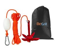 BeGrit Petite Ancre de Bateau Kit Pliable Grappin Kayak Mer Gonflable Pneumatique avec 10 m Ancre Corde de Remorquage Sac de Transport pour Sup Paddle Board Anker 0.7kg