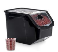 Behälter für Gemüse und Obst mit Deckel, schwarz, 12 l