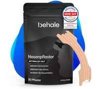 Behale Lot de 30 patchs nasaux respirants - Testé dermatologiquement - Respirer immédiatement et librement pendant le sommeil et le sport - Bandes nasales anti-ronflement - Extra solides et douces