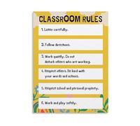 Behavior Management Poster Classroom Rules Safe Learning Environment Canvas Wall Art Decor(Unframed,08x12inch(20x30cm))