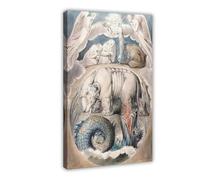 Behemoth And Leviathan by William Blake Art Décoration murale Affiche Famille Bar Restaurant Garage Café Cadre Cadeau 30,5 x 45,7 cm