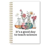 BEHIFL Carnet à spirales pour enseignant de science, journal de biologie et de chimie, journal cadeau pour enseignants, « It's a Good Day to Teach Science », fournitures de bureau pour enseignants, 14