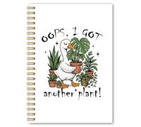 BEHIFL Funny Goose Gardener Cahier à spirales pour amoureux des plantes, cadeau de jardinage pour prendre des notes, journal botanique humoristique pour écrire, 14 x 21 cm