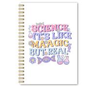 BEHIFL Trendy Groovy Cahier à spirale pour professeur de science, journal de biologie en chimie, cadeau pour enseignants scientifiques, 14 x 21 cm