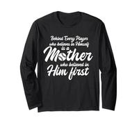 Behind Every Baseball Player is Baseball Mom for Mothers Day Manche Longue