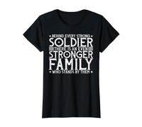 Behind Every Strong Soldier, There is an Even Stronger T-Shirt Graphique avec Valeur, Femme, Noir, XS