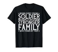 Behind Every Strong Soldier, There is an Even Stronger T-Shirt Graphique avec Valeur, Homme, Noir, S