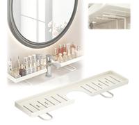 Behind The Faucet Sink Organizer,Over Sink Faucet Storage Rack,Sink No-Drill Bathroom Organizer Shelf,Space-Saving Bathroom Sinks Shelf Over Faucet for Bathrooms Kitchen (White, 50, Centimètres)