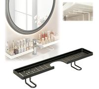 Behind The Faucet Sink Organizer,Over Sink Faucet Storage Rack,Sink No-Drill Bathroom Organizer Shelf,Space-Saving Bathroom Sinks Shelf Over Faucet for Bathrooms Kitchen (Black, 50, Centimètres)