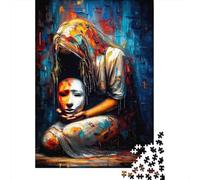 Behind The Mask - Abstract Expressionism Puzzle Adulte De 1000 Pièces, 38x26cm/1000pcs, Pièces Blanches Faciles À Trier; pour Partager Un Moment Loin des Écrans