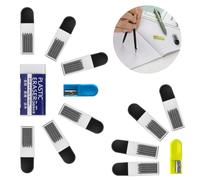 Behiruch 100 Pièces Mine Compas Professionnel, 2mm 2B Mine Recharge pour Compas, avec 2 Taille-Crayon et 1 Gomme
